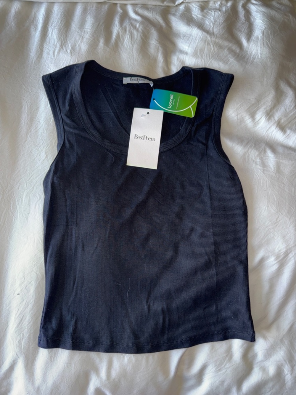 Women's Sleeveless Black Ribbed Tank